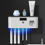 SanitPure™ Organizador y esterilizador de cepillos de dientes con dispensador de pasta